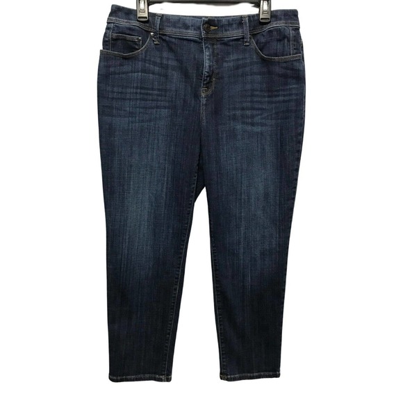 Chico's Jeans Chicos Size 2 Us 2 So Slimming Girlfriend Crop Blue